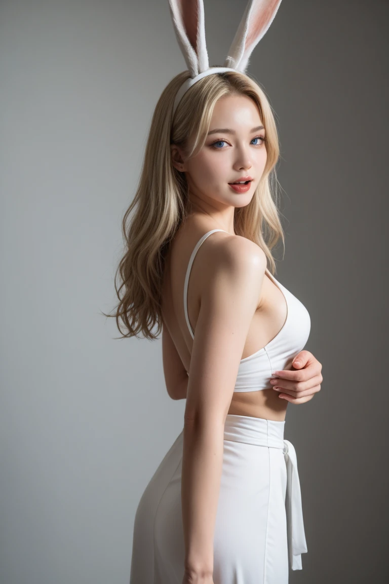 Beautiful Model , Virtual Fashion,Random fashionable hairstyles、White hair,Near future, Curve Details , double eyelid, Simple Background,Long Hair,((naked))(masterpiece, Professional Lighting, 16K, 8k wallpaper, RAW Photos, Realistic:1.8,Standing with hands on hips, Very detailed, Natural, gentle white light coming from the front, Fine white skin, Detailed face, Fine Eyes, Skin Texture, Structure of the film, Detailed Background:1.2 ), , ((Perfect Slender Body))Cute beautiful woman: 1.4, Thin chest: 1.2,Natural pubic hair,Random sexy poses,