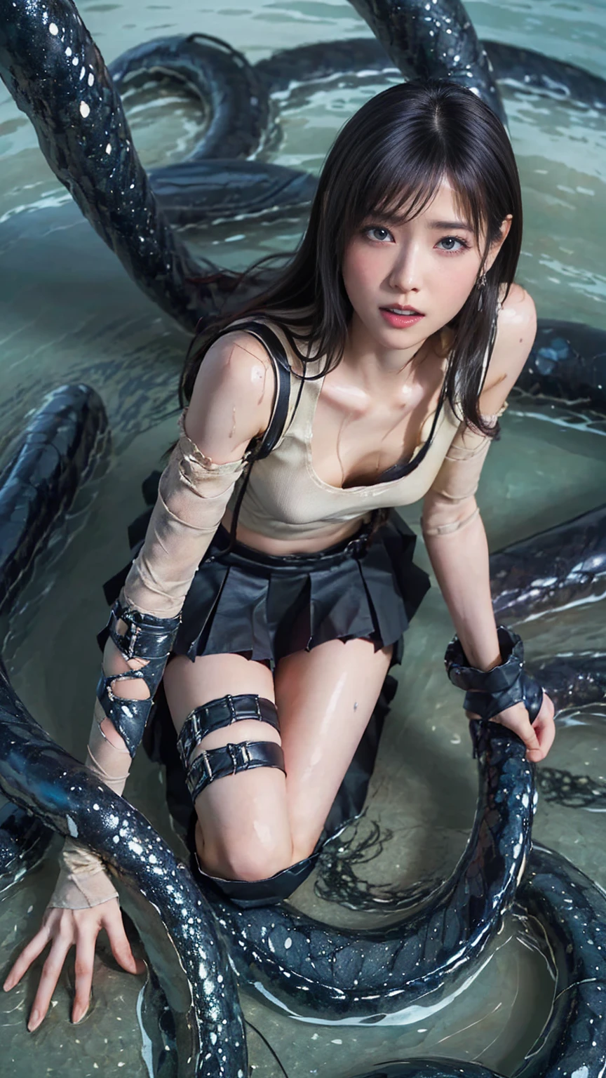 Mulher linda olhando para super heroi assusrada
masterpiece, best quality, by artist junji ito style,
shoggoth, body horror, black slime, melting, 1girl