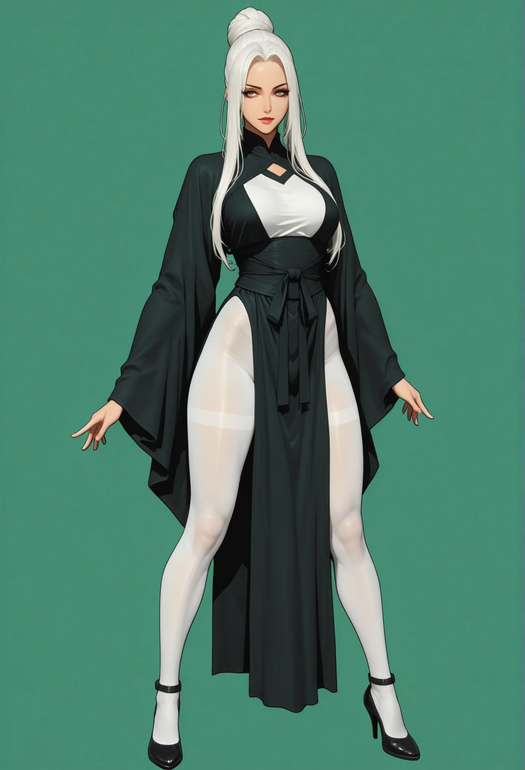 (Masterpiece, best quality, intricate details, 1sologirl) iron collar, arms behind back, iron cuffs, shackles, leather collar choker neck bell, bound ((standing by wooden pole:1.2)) ((female Black Dark skin Gyaru)) show entire body frontal position, feet in view, realistic, gorgeous 16y.o. darkest skinned mixed race female, black African, transparent black pantyhose, legs open, museum,barefoot no shoes, looking to viewer straight symmetrical, white silver long hair