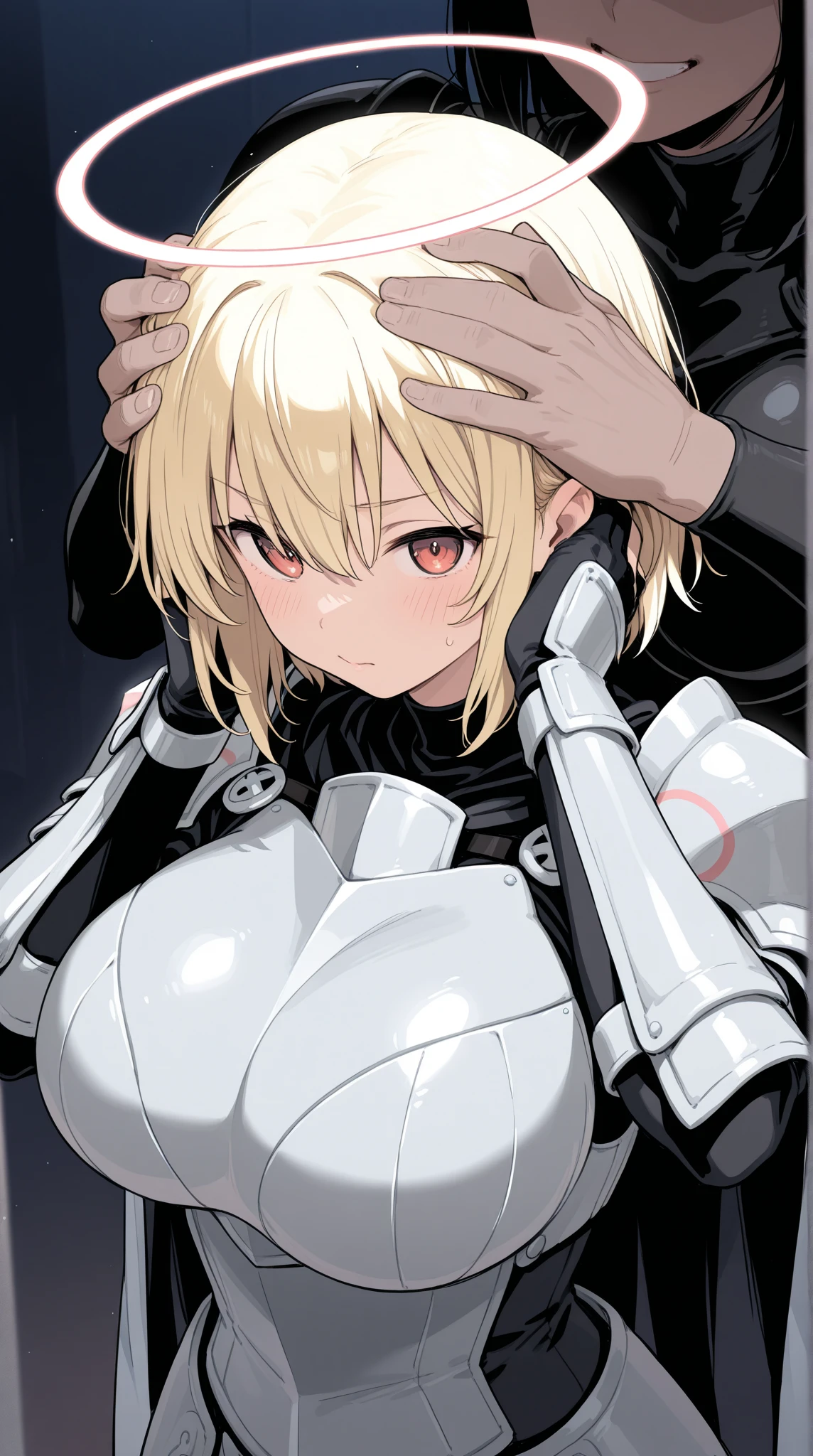 ((Highest quality)), ((masterpiece)), (detailed), (Perfect Face)、The woman is Tiare, with green eyes, medium-long blonde hair, and is wearing a Stormtrooper bodysuit and a full-face helmet.、A Stormtrooper man pushes her down and rapes her, causing a huge amount of semen to overflow from her pussy.