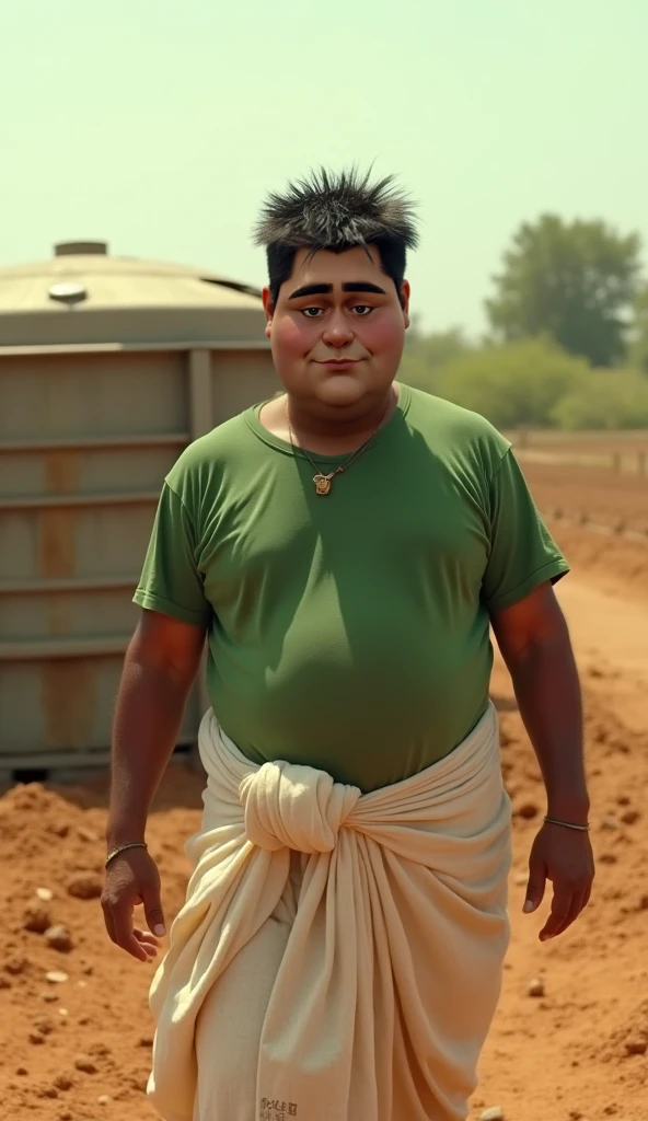 A fat without bearded gentleman sits on a boat in a lungi, glasses on his eyes. 
There are some soldiers in the boat.