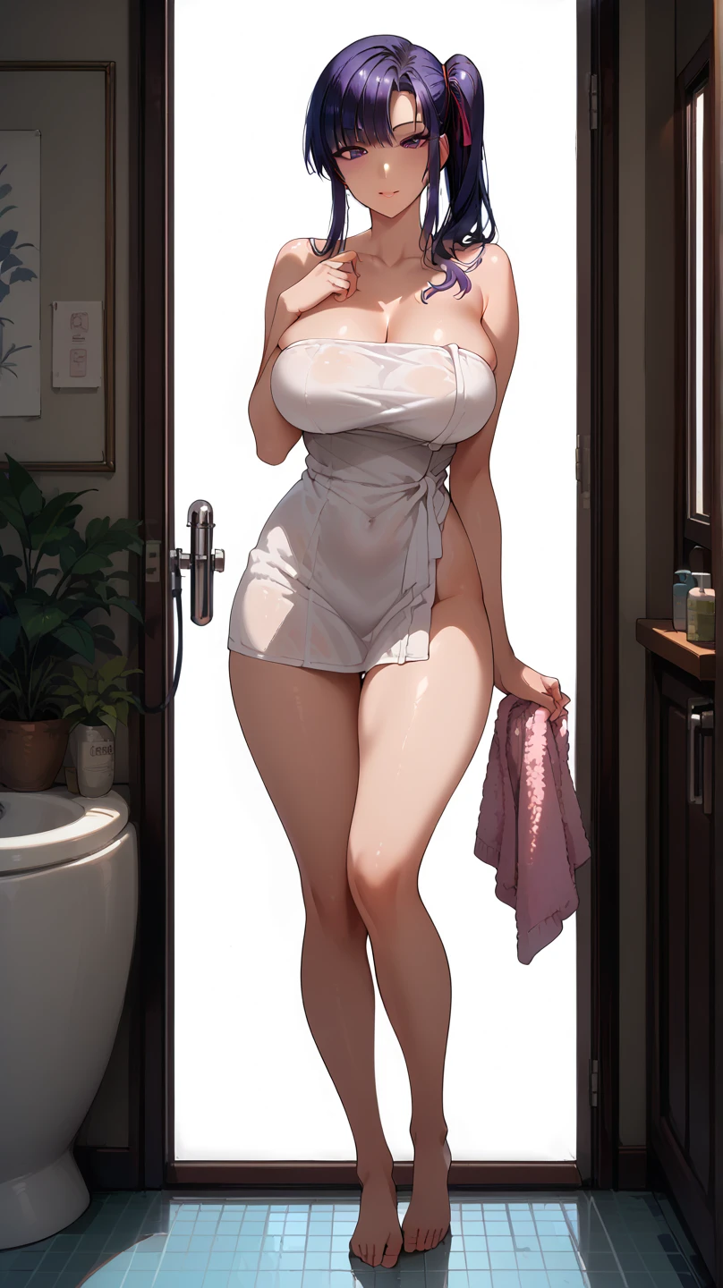 Masterpiece、Highest quality、Highest quality, (Long, slender legs, shoes:1.2), (bridge。Spread your legs), 1 girl, (smile、Open your mouth大笑い:1.2), Cute eyes, (Detailed face:1.3)、Open your mouth, The whole face turns red, alone, Oversized breasts, Big and ample breasts, (Straight bangs, Black hair bowl cut:1.2), (White maid outfit:1.2)、(Nipples、Ultra-micro bikini that only covers the bust digs into the skin:1.2)、Side bust、Underbust、belly button、Walking through the mansion&#39;corridor、Browsing Caution、shoes下