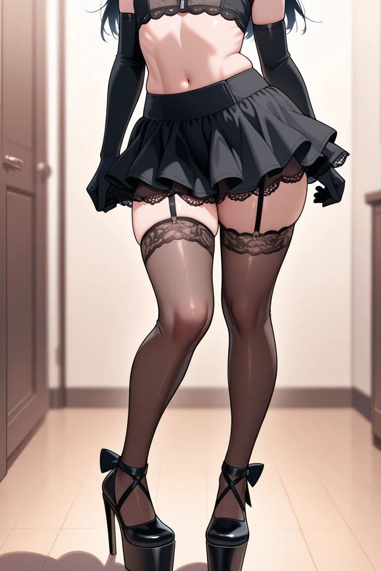 Stockings, bandeau skirt, hip skirt