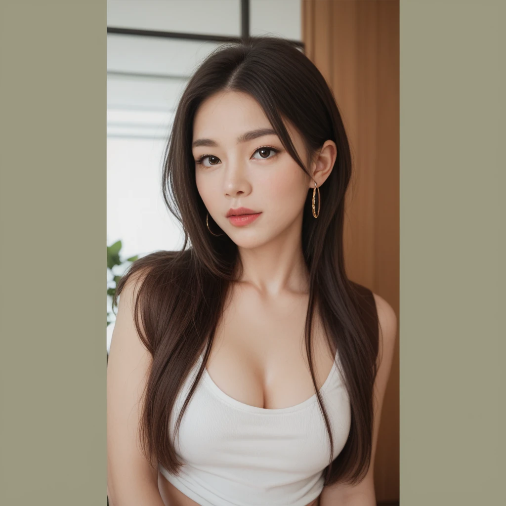 Highest quality、High resolution、8k wallpaper、Dense and beautiful eye-glue hair、(Beautiful breasts:1.3)、Natural color lip、25歳のwoman、woman、Brown Hair、Straight face、Semi-long hair、Hair tied up、Wearing a necklace and earrings、Frilly black blouse、work、Short sleeves、indoor、IT industry、Large office、