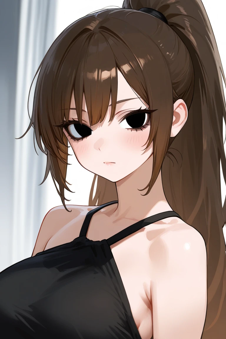 a sexy young woman, messy side part,