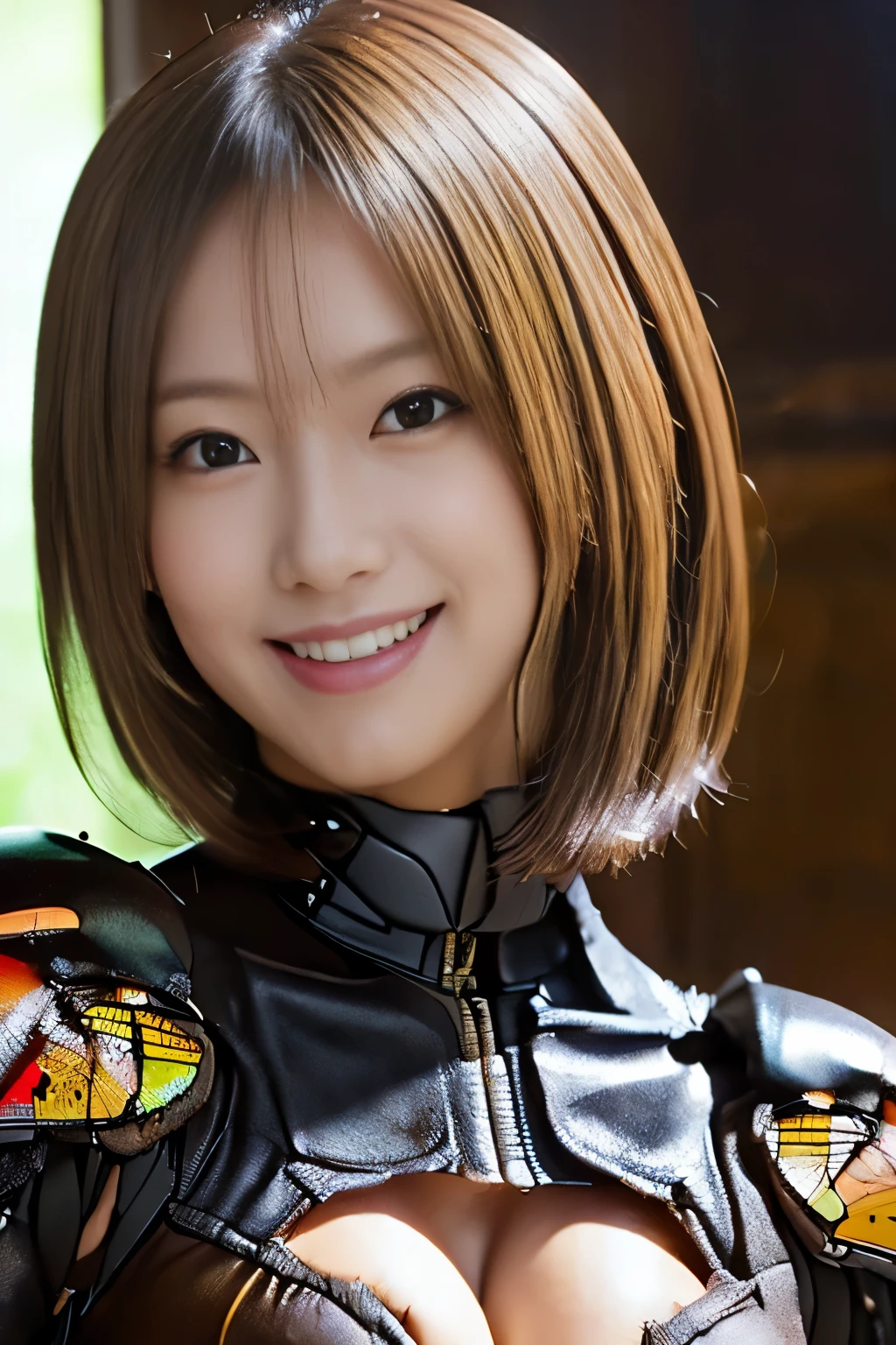 (high resolution,masterpiece,best quality,extremely detailed CG, anime, official art:1.4), realistic, photo, amazing fine details, all intricate, gloss and shiny,awesome many layers, 8k wall paper, 3d, sketch, kawaii, illustration,( solo:1.4), perfect female proportion,villainess, (fusion of dark brown cockroach and lady:1.4), (brown cockroach form lady:1.2), (brown cockroach lady:1.2), (fusion:1.2), (solo:1.4), (evil smile:1.2), muscular, abs, (cockroach brown exoskeleton bio insect suit:1.4), (cockroach brown exoskeleton bio insect armor:1.2), (brown transparency cockroach wing:1.4), (brown cockroach antennae:1.3),