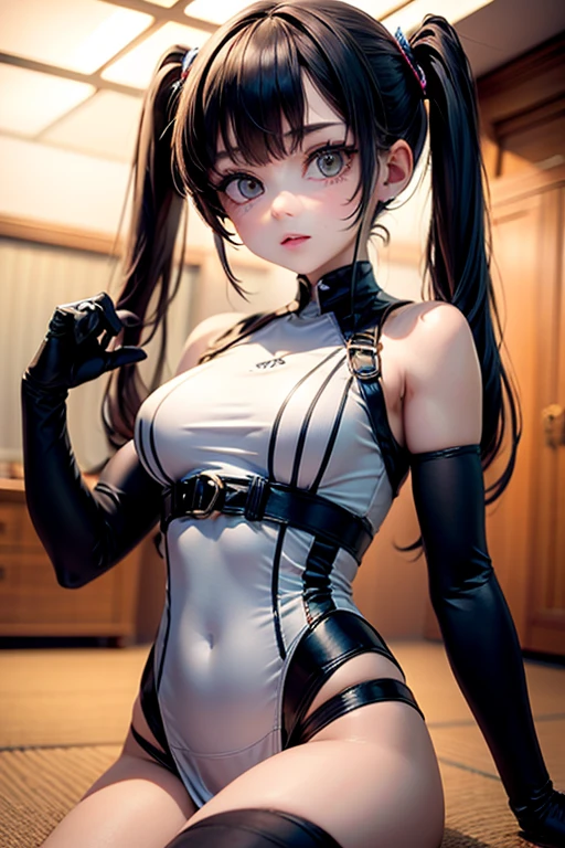 delicated face、20-year-old KPOP idol cyborg girl、(Carbon Fiber Cyborg Body)、Carbon fiber body、{{twin-tail hair}}、{{{Hair that flutters in the wind}}}、{{{medium breasts}}}、(Mechanical joint)、bangss、Charming curves、Middle of the pelvis、((Pafia Leola))、(Open your legs、highleg、Spread Leg、camel's toe、cammel toe、vulvashaped:1.25)、(cyberpunked、nffsw:1.2)、([[glowing neon]]、(The upper part of the body:1.15)、(8K、Raw photography、top-quality、 ​masterpiece: 1.45)、(N Ticker W:1.3)、(((deep in the night)))、(((The Darkness)))