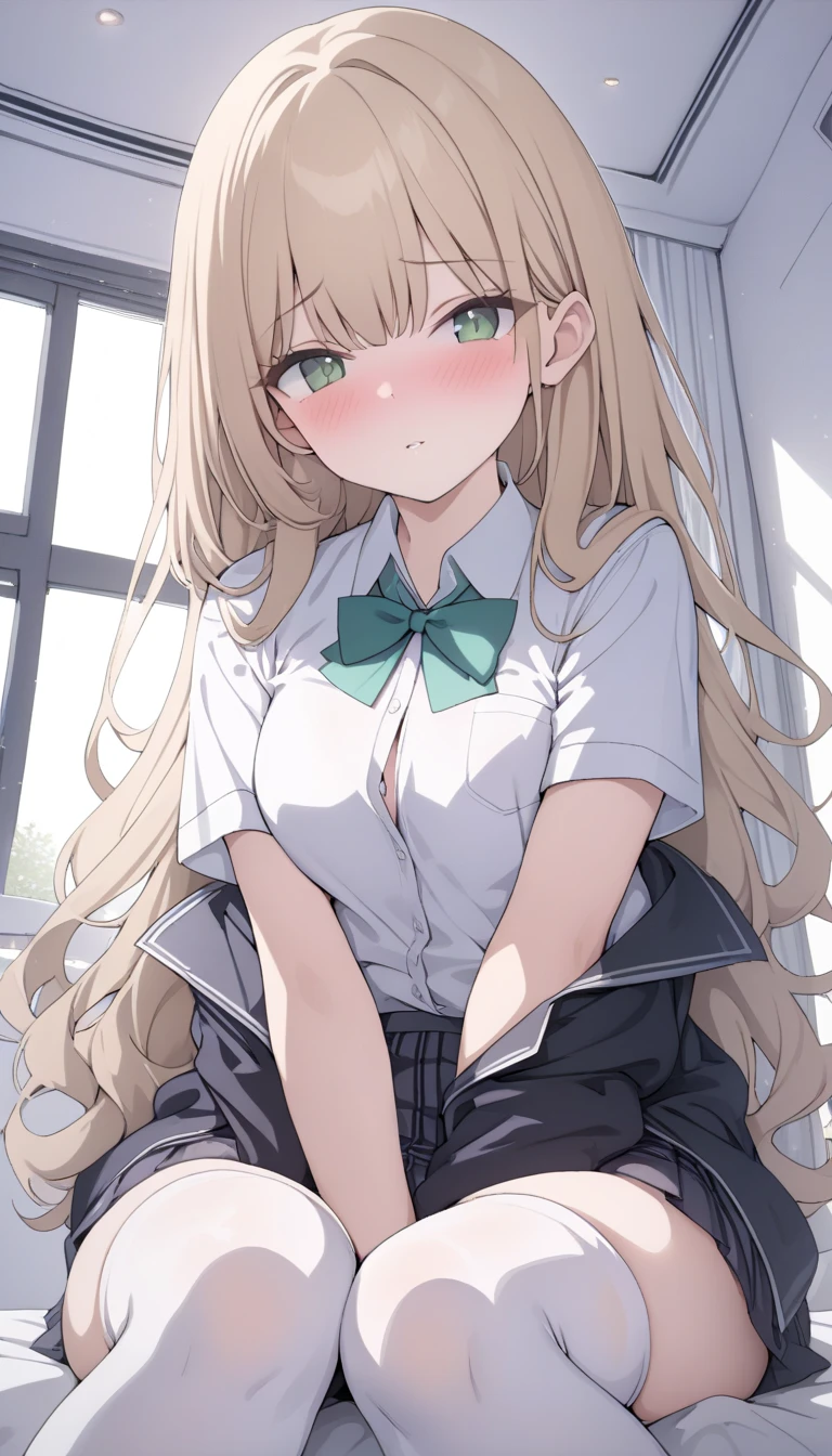 masterpiece,Ultra HD,score_4_onBREAK source_anime,可愛いanimeイラスト, masterpiece,high resolution,alone,mahirushiina,One girl,Blonde,Long Hair,Black Bra,black tights,School,classroom,nsfw,sex,Insert,A man and a woman have sex,