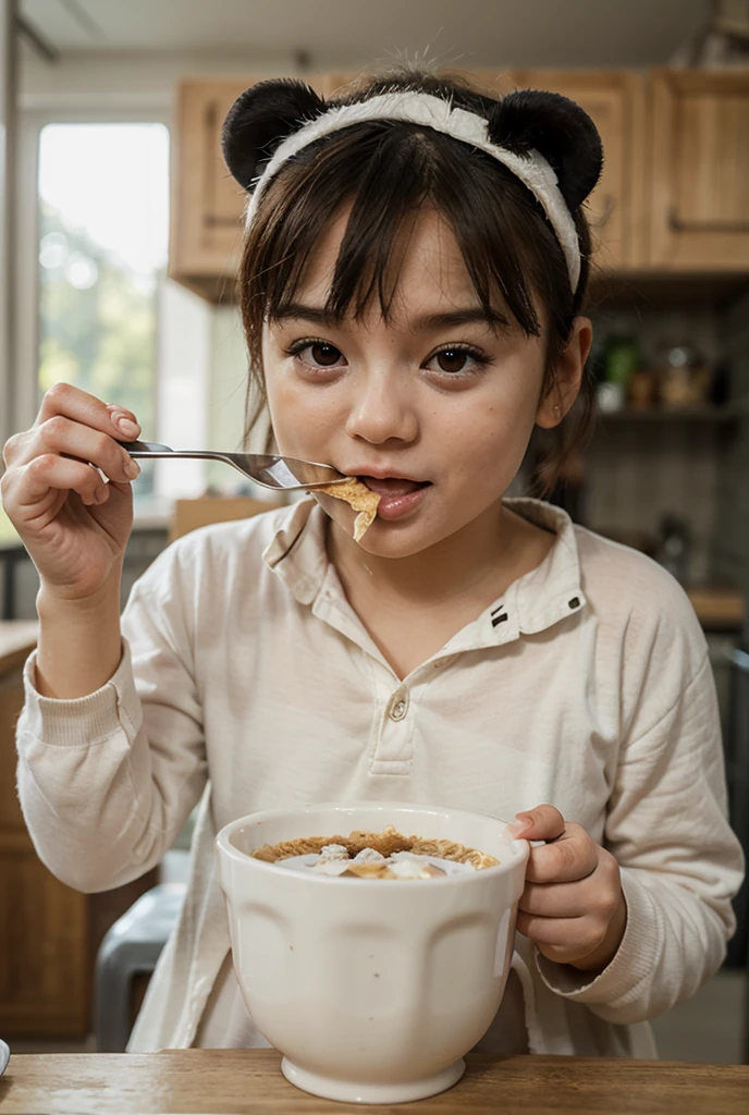 eating pudding
