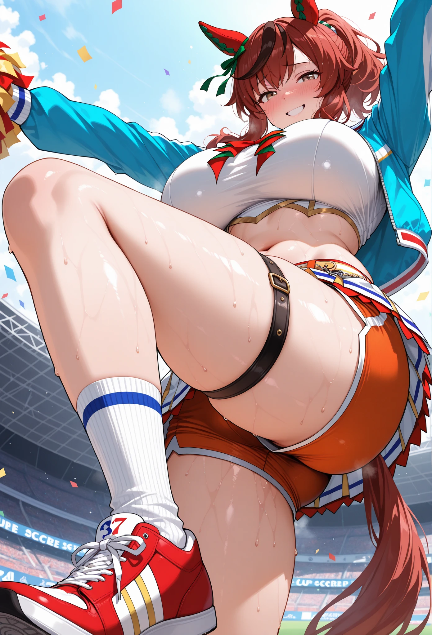 girl, cheerleader, cameltoe, red hair