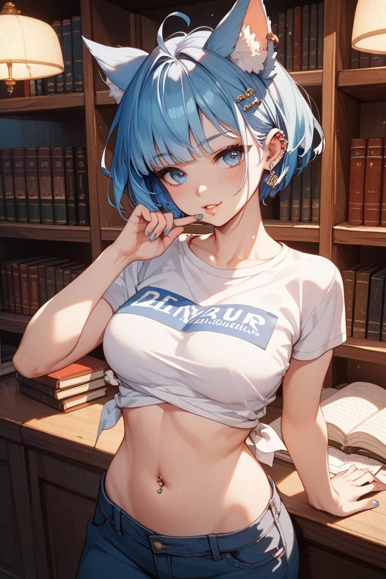 (the Extremely Detailed CG Unity 8K Wallpapers)、top-quality、独奏、1girl in、beatiful detailed eyes、Bright pupils、(extremely delicate and beautiful)、(Beautiful and detailed eyes description)、ultra-detailliert、​masterpiece、))、Colossal tits、atlibrary、Put your hands on your、Photorealsitic、Sailor Mercury、lightblue hair、student clothes、eye glasses、underpants