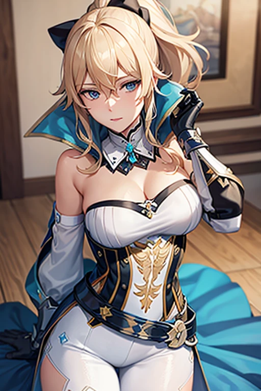 Artoria、Saber、Blonde、Chignon Hair 、Green Eyes、