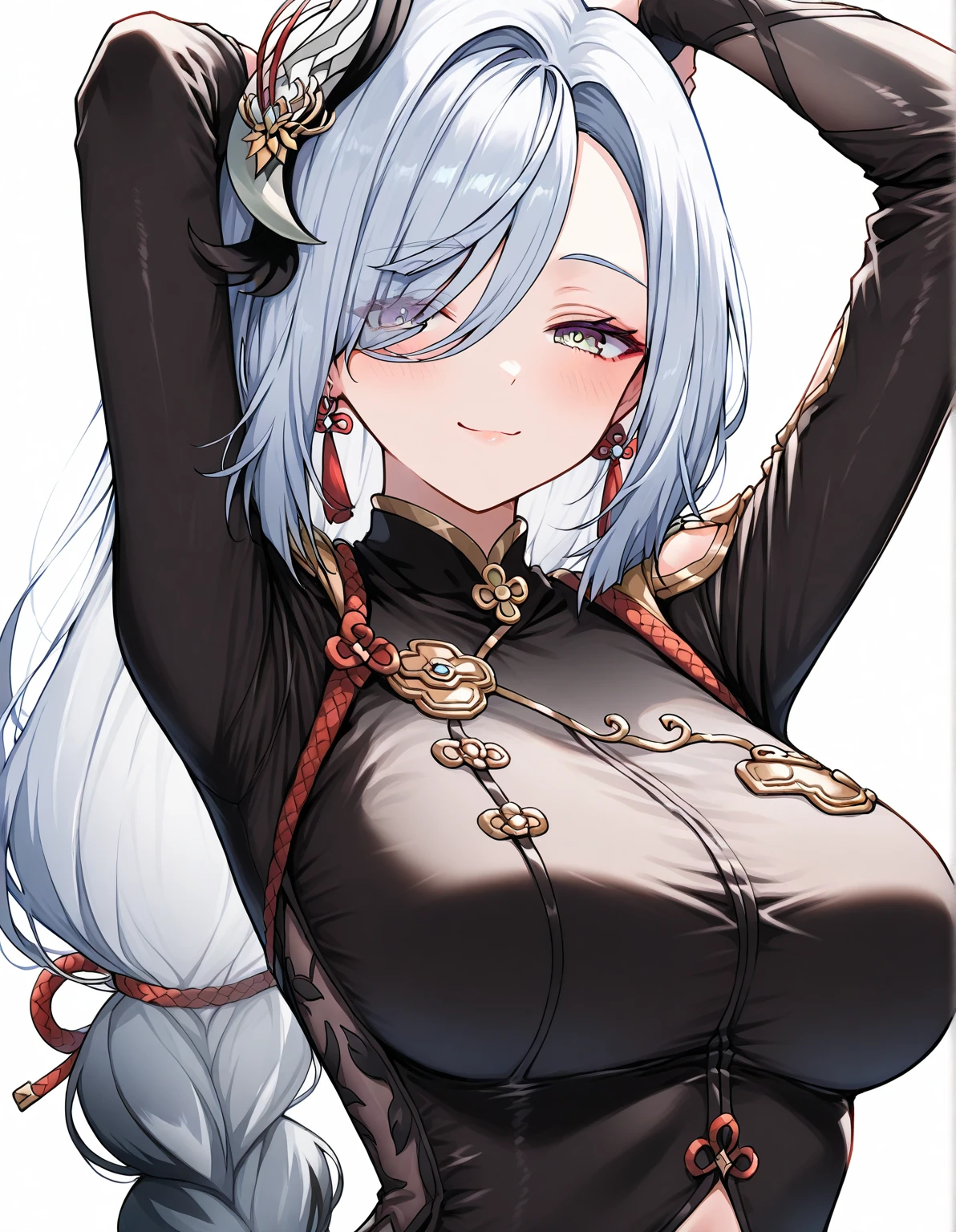 Beautiful Japanese Mature　Long face　Slit eyes　The cleavage is visible
