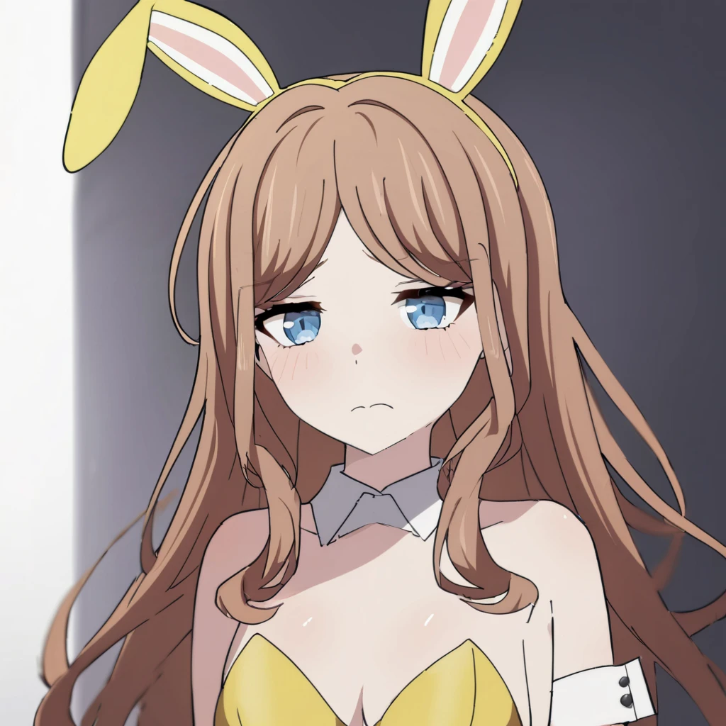 (extremely detailed CG unity 8k wallpaper), (masterpiece), (best quality), (ultra-detailed), (best illustration), (best shadow), (absurdres), 1girl, solo, saki, 1girl, solo, rabbit ears, animal ears, playboy bunny, long hair, wrist cuffs, breasts, smile, detached collar, bowtie, blush, red hair, bow, looking at viewer, fake animal ears, leotard, small breasts, black leotard, cleavage, upper body, black bowtie