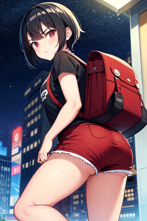 masutepiece, High quality, girl, Big clothes, Comfortable clothing, Night, Sunset, Dark room, Distracting and messing with something,Standing,( Overflowing from panties:1.5)