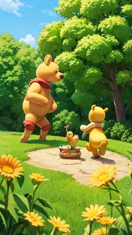 Winnie the Pooh Cute scenery Drinking drunk