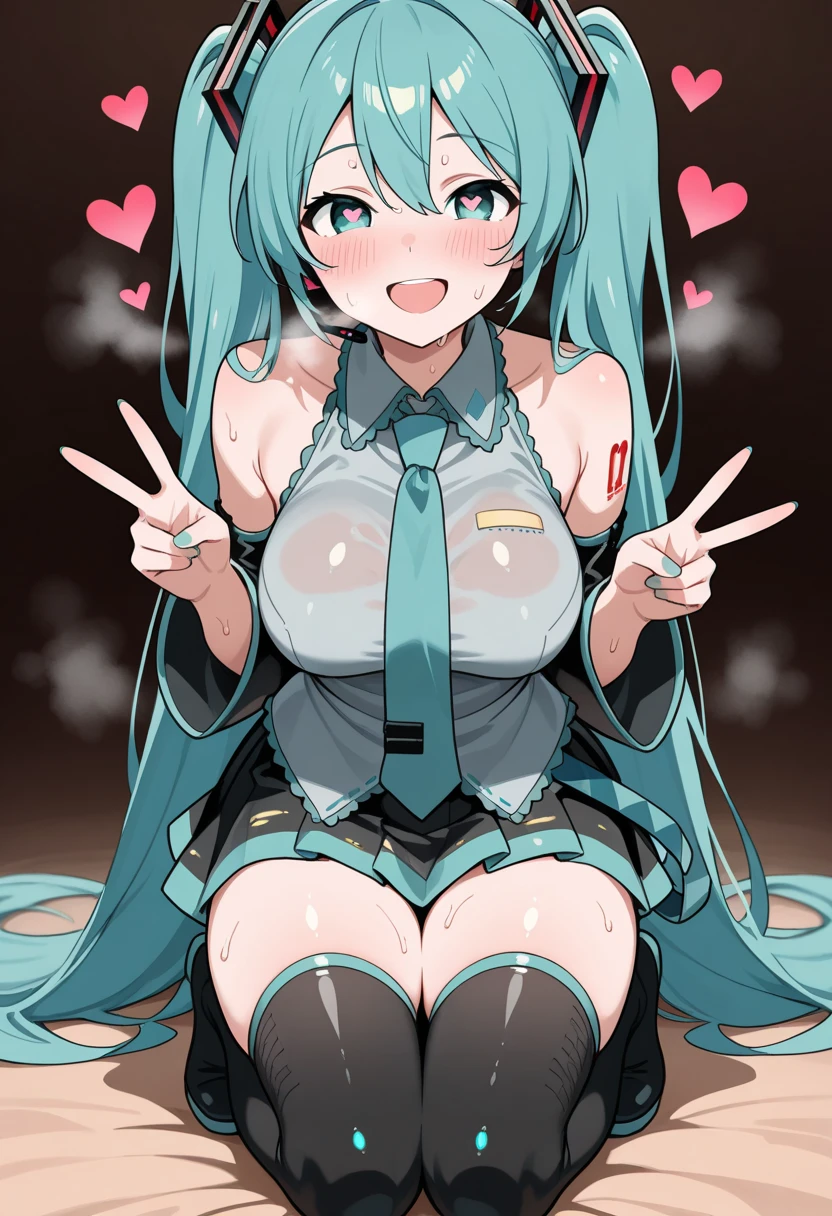 (masterpiece),(Highest quality),(Super detailed),(Best illustrations),(Best Shadow),(Absurd),(Detailed Background),(so beautiful)Hatsune Miku, 16K, 4K, , One person, alone, curvy, Big Breasts, , , , , fluorescent pink eyes, , , female masturbation, Oculogyric crisis, , Perfect figure, heart-shaped pupils, , , paw pose, Arched back, tongue out , Breast fetish, , orgasm, afterglow, erotic smile, , Beautiful nipples, pussy, , , Sexy posture, , , cross-eyed, rolling eyes, , water eyes, tears, , , Pleated skirt, , saliva trail, , shiny skin, , Hypnosis, torogao, ahegao, BREAK, , Dramatic lighting, Psychedelic Background, Clear liquid, , night, , brainwashing, Torrent of Light, mysterious, spoken heart, (Perfect Arms, Perfect breasts, Perfect Anatomy),