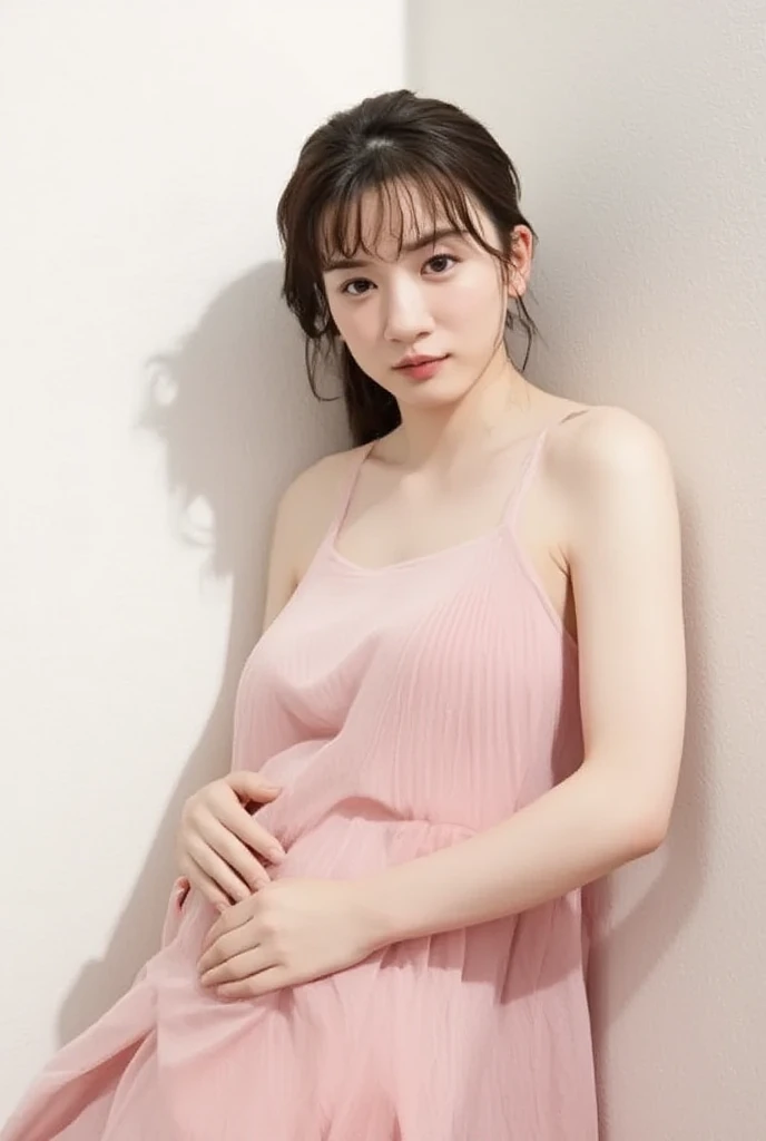 ((Snapshots of everyday life, Clear photos:1.4)),
(Wearing a volleyball team uniform:1.8),
(No bra, The shape of the nipples is visible,Beautiful thighs, Ultra-detailed skin,Small pores in the skin:1.4),
((Sit deep in bed and lean forward, Her breasts are touching my thighs, Her body is incredibly beautiful and stylish, :1.4)),
((32 years old, Beautiful sister, Short, Sexy body, Body facing forward, Focus on the thighs:1.5)),
((Small breasts, Flat Chest, chest is slightly drooping:1.2)),
((Morning time:1.4)),
Eye focus, Narrow shoulders, Beautiful clavicle, Thin arms, Thin legs, The back of the hand is beautiful and feminine, Slim figure, Soft belly, Tight waist, Highly detailed face, super detailed breasts, Ultra-detailed skin, Fair skin, Shiny skin, Ultra-detailed lips, Fuller lips, Glossy pink lips, Blushing, White teeth, Blue Eyes,
Beautiful actress makeup, Make-up, Pink lipstick, Dark brown hair, Delicate and soft hair, (Put your hair up, Fluffy short bob, ponytail:1.2), (Sweep your bangs to the side:1.2), (Stylish earrings,necklace:1.2),