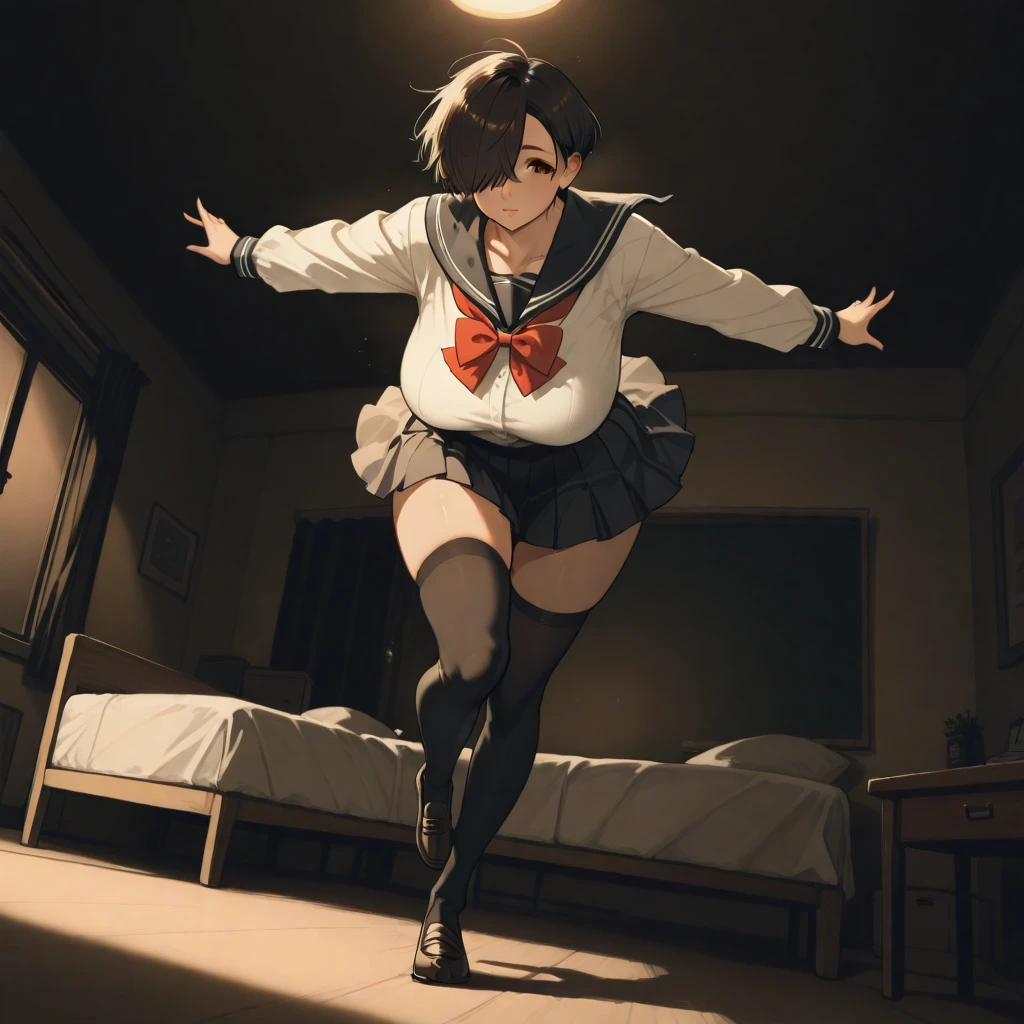 masterpiece, best quality, ultra-detailed, illustration, an extremely delicate and beautiful, cute, 2girls, yuri,two girls holding hands and running, energetic, active, cute, black hair, labyrinth, Mysterious world, night, rain outside the window, lanthanum, search, adventure, run away, chased, dark blue colored skirt, intricate building, complex architecture, dynamic angle, cinematic angle, indoor , wide shot, run, huge building, dark and light, troubled eyebrows, scared, anguish, white blouse, decadent, drifting, where are we? , looking around, fisheye lens, vulgarity, open mouth, panty shot,(nsfw:1.5),