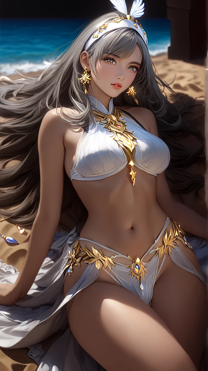 Captivating and exquisite artwork featuring a stunning portrayal of a mature woman in a seductive open-chest pose. This masterpiece showcases meticulous attention to detail, boasting 8K picture quality for an unparalleled viewing experience.
The composition includes a diverse range of elements, from the charming smile of the subject to the alluring wide hips, creating a harmonious blend of sensuality and elegance. The kemonomimi lady with bangs, medium breasts, and glasses adds a touch of playfulness to the scene.
The photograph is skillfully crafted, with sharp focus settings ranging from 2.0 to 1.5, ensuring every aspect, from the beautiful face (1.1) and eye makeup (1.2) to the tight body (1.2), is captured in exquisite detail. The morning sun lighting (1.2) enhances the overall warmth and radiance of the image.
Furthermore, the national costume, portrayed from various angles (front, side, back), demonstrates the artist's commitment to delivering a comprehensive and visually striking representation. Each element is thoughtfully highlighted with masterful touches, earning this artwork the well-deserved titles of "Masterpiece" and "Best Quality" with ratings of 1.2 and 1.3, respectively.
The attention to realism is impeccable, with a photorealistic touch (1.37), ultra-detailed rendering (1.1), and long, flowing lines (1.1) contributing to the lifelike quality of the artwork. The incorporation of sparkling sequins (1.1) adds a glamorous touch to the composition.
Noteworthy are the meticulously detailed animal ears, beautifully crafted and highlighted in 4K resolution, highres, and masterpiece quality (1.2). The piercing eyes, also in 4K and 8K resolution, contribute to the three-dimensional depth (1.2) of the overall piece.
In summary, this artwork stands as a testament to the artist's skill, combining technical prowess with artistic vision to create a visually stunning and emotionally resonant masterpiece of the highest quality.