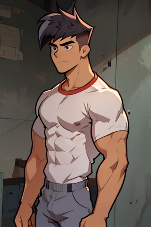 Danny Phantom, ghost, hypnosis, jock, conversion, locker room, hyper muscles, jockstrap, bro, meathead, hypnotized, brainwashed, brainwashing, big dumb jock, football. Danny Fenton is hypnotized by Dash to become another dumb football jock bro. Glowing green eyes. Hyper crotch bulge. Big biceps. Big triceps. Big traps. Broad shoulders. Big meaty pecs. Big thighs. Thick glutes. Football team assimilation. "Me? On the football team? With DASH? Are you crazy?! I would–! I would—! I ... I ... WOULD LOVE TO, BRO. Why didn't you ask me sooner...?" glazed expression. dumber and dumber.