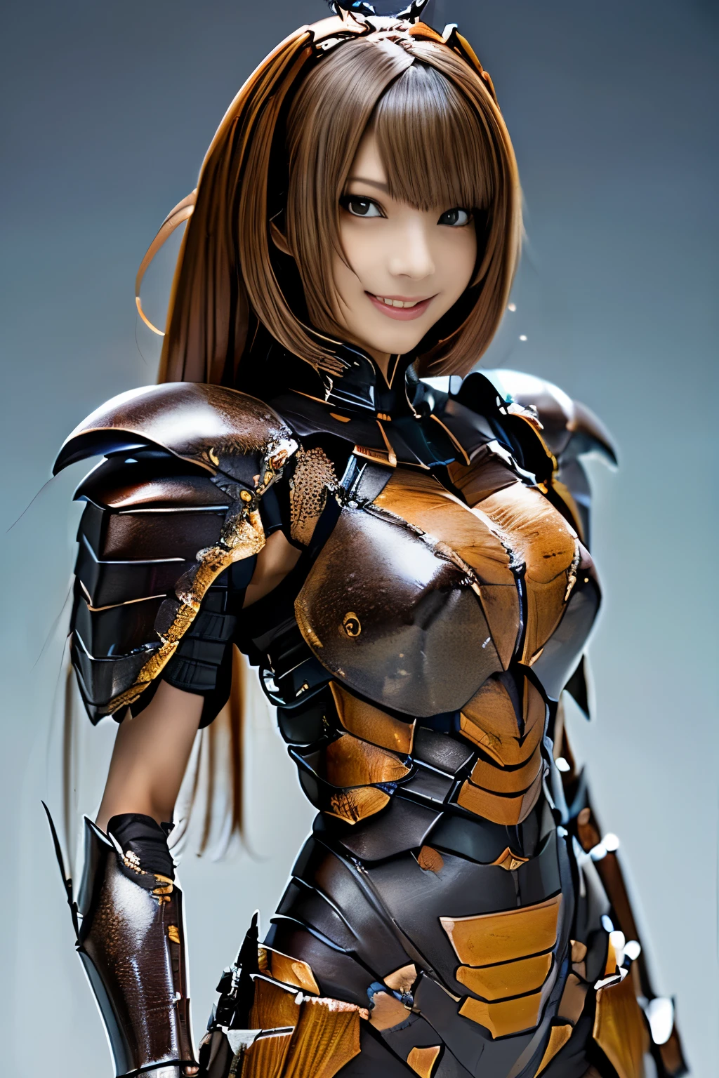 (high resolution,masterpiece,best quality,extremely detailed CG, anime, official art:1.4), realistic, photo, amazing fine details, all intricate, gloss and shiny,awesome many layers, 8k wall paper, 3d, sketch, kawaii, illustration,( solo:1.4), perfect female proportion,villainess, (fusion of dark brown cockroach and lady:1.4), (brown cockroach form lady:1.2), (brown cockroach lady:1.2), (fusion:1.2), (solo:1.4), (evil smile:1.2), muscular, abs, (cockroach brown exoskeleton bio insect suit:1.4), (cockroach brown exoskeleton bio insect armor:1.2), (brown transparency cockroach wing:1.4), (brown cockroach antennae:1.3),