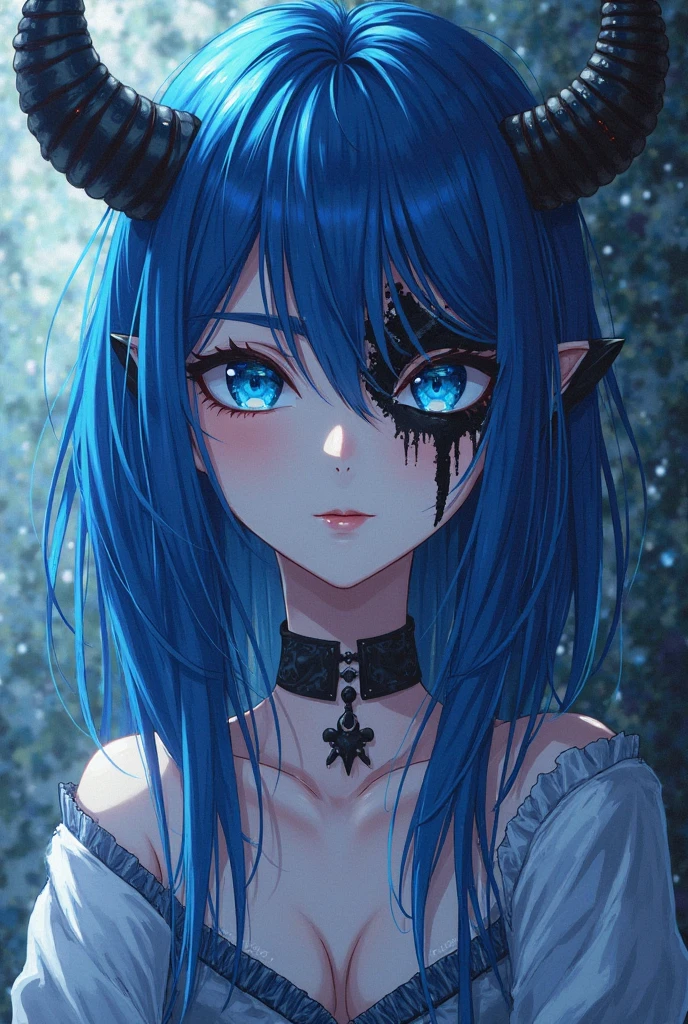 realistic, 1girl, blue hair, horns, multicolored eyes, glowing, blue eye, purple eye, bare shoulders, demon eyes, magic circle, light particles, light rays, wallpaper, BREAK, -
<lora:PK-FurryMix-128:1> <lora:Furtastic_Detailer:2>