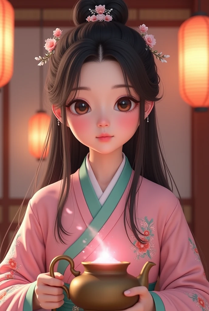 Sword in hand, dressed in red