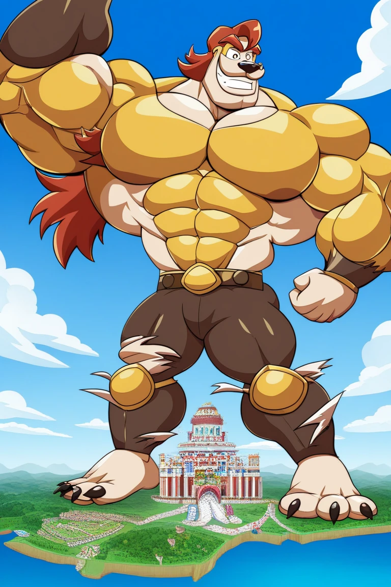 chernobog, big belly, chubby, masculine focus, underwear, bulge, nipples, full body, walking, full frontal, white background, 80s flat vector fashon art style 