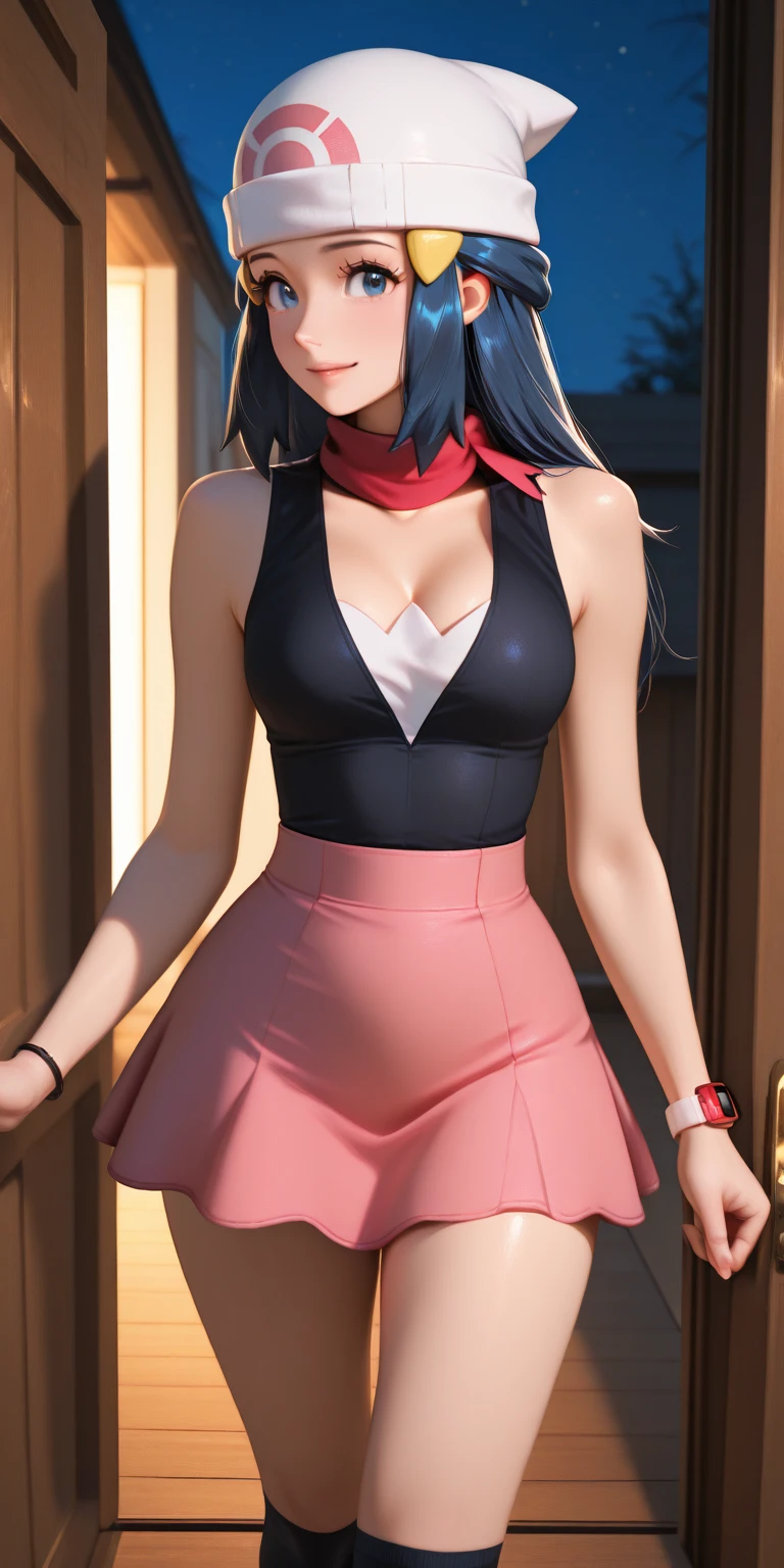 (8k, RAW photo, best quality, masterpiece:1.2), (intricate details), perfect eyes, perfect face, perfect lighting, beautiful, (masterpiece:1.2), (best quality:1.2), 1girl, solo, Marinette, blue hair, (( loosen hair, bangs )), adult torso, 19 years old, smirking, huge sized breasts, (short red pirate dress), pirate hat, corset, cowboy shot, 3DMM, seated, front view