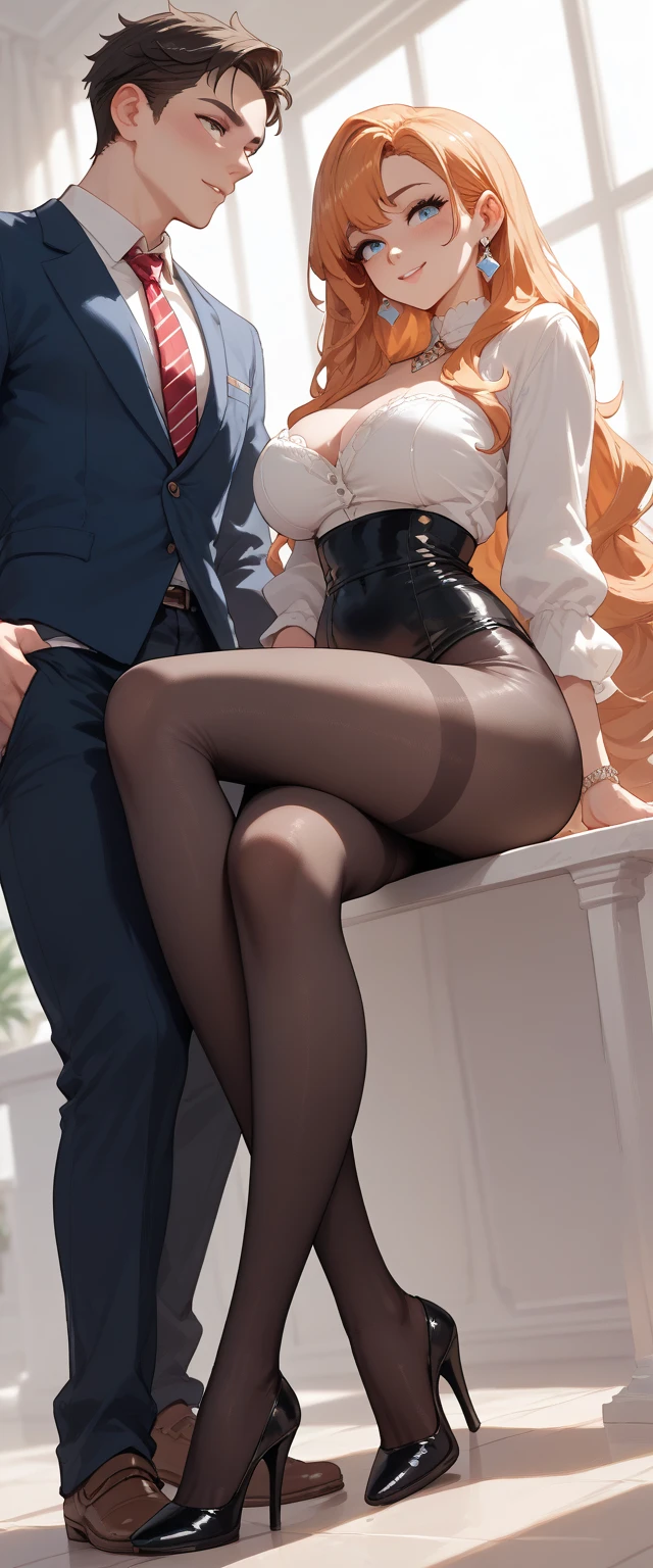 (((nfsw : 1.5))), (((pornography))), (realistic), (intricate details:1.2), (masterpiece、:1.3), (top quality:1.4), (Ultra A high resolution:1.2), Ultra A high resolution, 8K resolution, very detailed expression, ((night:1.9)),dark, (high quality), complete anatomy, natural anatomy, Detailed features, detailed facial expression, full body photo, 1 woman being raped by a man, 27 years old, ((korean:1.6)), (beautiful : 1.4), (shoulder length bob cut hair), earring, light makeup, confused expression, office uniform, identity card necklace, long legs, (wearing shiny realistic pantyhose), (high heel : 1.4), business clothes, business attire, slim suit blouse, Formal skirt, be bound up, be tied wrist behind back, be tie up on office chair, The dress top was taken off to the shoulders and the breasts were exposed., glowing skin, (((orgasm : 1.4))), (((moaning : 1.2))), (with a bad man),(She being caught and sexually harassed by a man in company: 1.5), be forcibly raped by a man, She can not resist, His dick inserted into her deep throat, lift her skirt, legs spread apart, Thighs and calves tied with tape, A masturbation device is inserted into her pussy in torn pantyhose, Lightless, night, Lights off, quiet office, office desk, office chair, sunless, night, (detailed background:1.2),