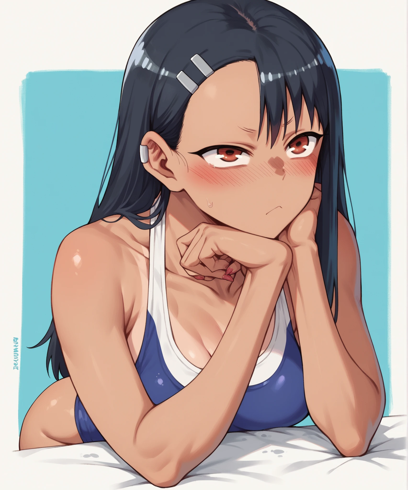best quality, amazing quality, very aesthetic, absurdres, (1girl, aris, blue archive, solo, blue eyes), (realistic face:0.9),(string bikini:1.8), (surprised, blush, thigh:1.3), (cowboy shot), (glowing eyes), (half closed eyes:0.9), (ass), (official art:1.3), (anal sex, climax), expressive eyes, perfect face, extremely detailed eyes, perfect anatomy, smooth skin, (black background:1.5), clear eyes, beautiful face, small breasts, (anime style:1.7), (Warm Light:1.5), (highres:2), (Chiaroscuro), best quality, amazing quality, very aesthetic, absurdres, (1girl, aris (blue archive), blue archive, blue eyes, black hair, small breasts), (realistic face:0.9),(unzipped pants, loose pants, exposed crotch, bandaid crotch, topless, bandaid breasts), (grin, blush, thigh:1.3), (cowboy shot), (glowing eyes), (half closed eyes:0.9), (saliva trail), (official art:1.3), (pool), expressive eyes, perfect face, 4k, extremely detailed anime illustration, extremely detailed eyes, perfect anatomy, light rays, extremely delicate body, smooth skin, (simple background:1.5), clear eyes, beautiful face, small breasts,(anime style:1.7), (Warm Light:1.5), (highres:2),
