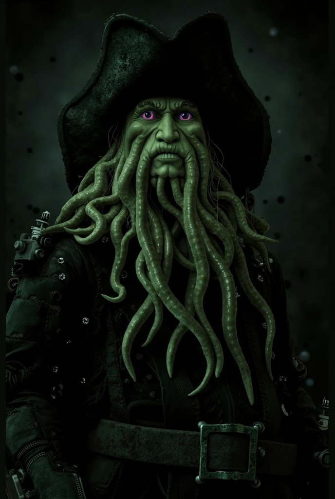 Davy Jones from Pirates of the Caribbean, squid beard, seashells, ral-mold, 8k, F2.8, RAW Photo, ultra detailed, <lora:ral-mold:0.8> <lora:ral-mythcr:0.5>