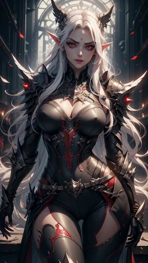 girl, vampire girl, evil look, sexi, fangs, vampire armored dress, facepaint, bodypaint, red glowing eyes, combat stance, dark aura, menacing, psychotic, highly detailed, vibrant appearance, creative behavior, imaginative, sensual, spontaneous, highest quality, skin texture, intricate details, (cinematic lighting), RAW photo, 8k, masterpiece,best quality,ultra-detailed,very detailed illustrations,extremely detailed,intricate details,highres,super complex details,extremely detailed 8k cg wallpaper,