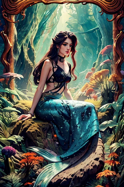 masterpiece, best quality, (extremely detailed CG unity 8k wallpaper), (best quality), (best illustration), (best shadow), realistic lighting, full shot body,mermaid portrait, intricate, elegant, highly detailed,handsome, highly detailed, claw, in the forest, blood, rags,beautiful face,dreamy,medieval era, beautiful detailed glow