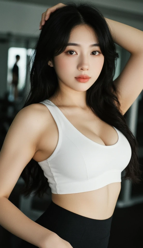 (Browsing Caution:1.4),Realisticlying、18-year-old female volleyball player、short wavy black hair、Super Fit Volleyball Wear、Wearing volleyball shorts、breast enlargement、Sexy、笑face、Sexy pose on the volleyball court, (Very small breasts), (((Extremely thick thighs))), Realistic, ((Underbust)), ((tights)), Sexy Korean Girl, K-POPアーティスト, Perfect Skin, Detailed face, A girl from below, cute face, with round face, baby-face, face, (Cubby:0.9), Medium Hair, a small face, Big Breasts,Cleavage、 18-year-old, (Girl looking younger:1.1),
Breaking HA,
Feeling good, Feeling happy,
Grin, (cute :1.3), highest quality, 8k, detailed, detailed face and skin, High Resolution, Perfect Anatomy, Physically Based Rendering, Realistic, Symmetrical clear eyes, Well-groomed face,