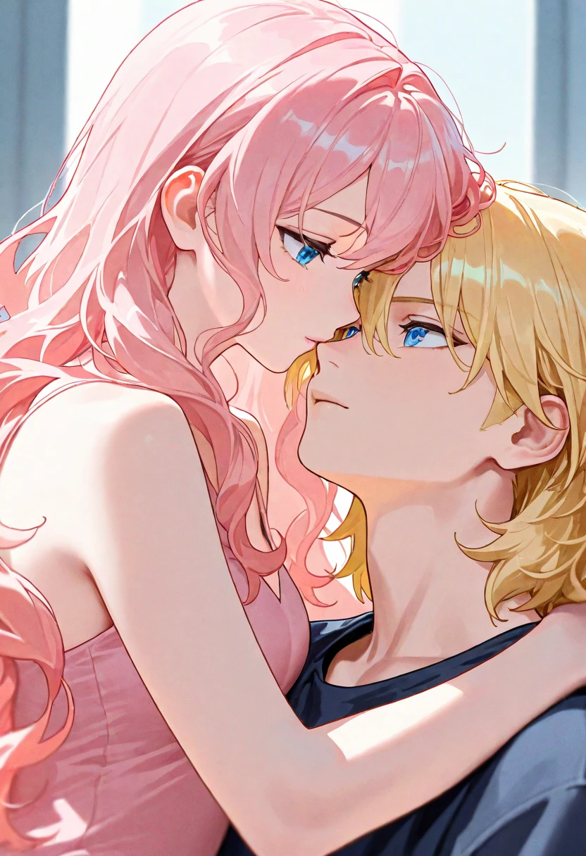hANDSOME OLDER PINK HAIRED WOMAN HAVING SEX WITH A MALE OLDER MATURE BLONDE ELF WITH GREEN EYES AND LONGER HAIR, MAKING OUT, BLUSHING, GROPING, HAVING SEX