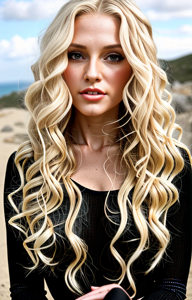 adele_v1.3 (sharp focus:1.2), photo, attractive young woman, (beautiful face:1.1), detailed eyes, luscious lips, (smokey eye makeup:0.85), (medium breasts:1.0), (athletic body:1.2), (wavy hair:1.2), wearing (maxi dress:1.2) on a (cliffside:1.2). (moody lighting:1.2), depth of field, bokeh, 4K, HDR. by (James C. Christensen:1.2|Jeremy Lipking:1.1).