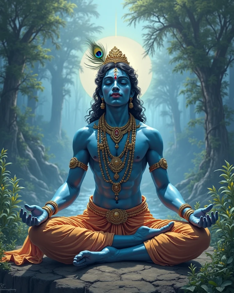 Image of Krishna for background with less opacity 
