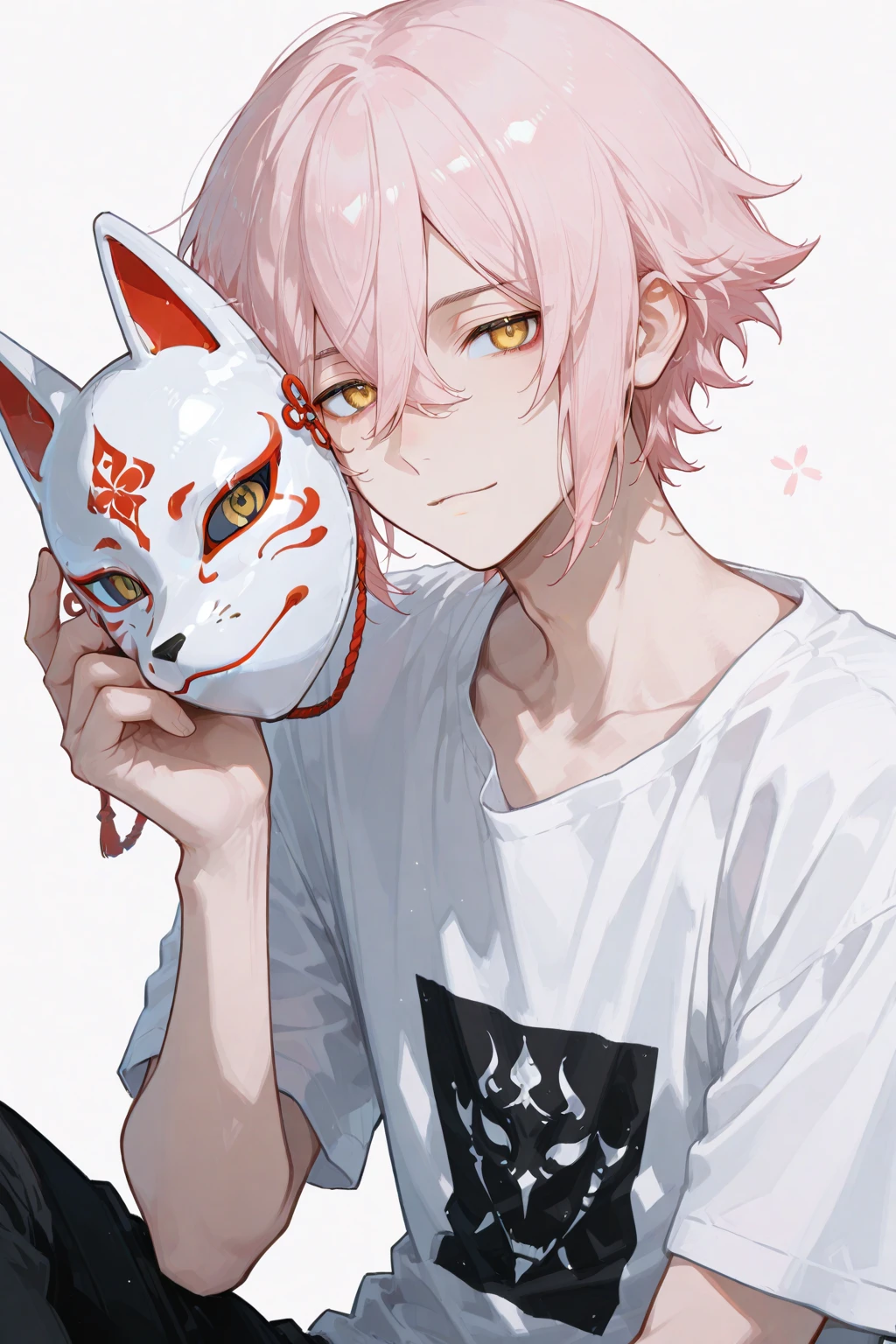 Polar bear costume, salmon, Hannya mask, muscle, girl
