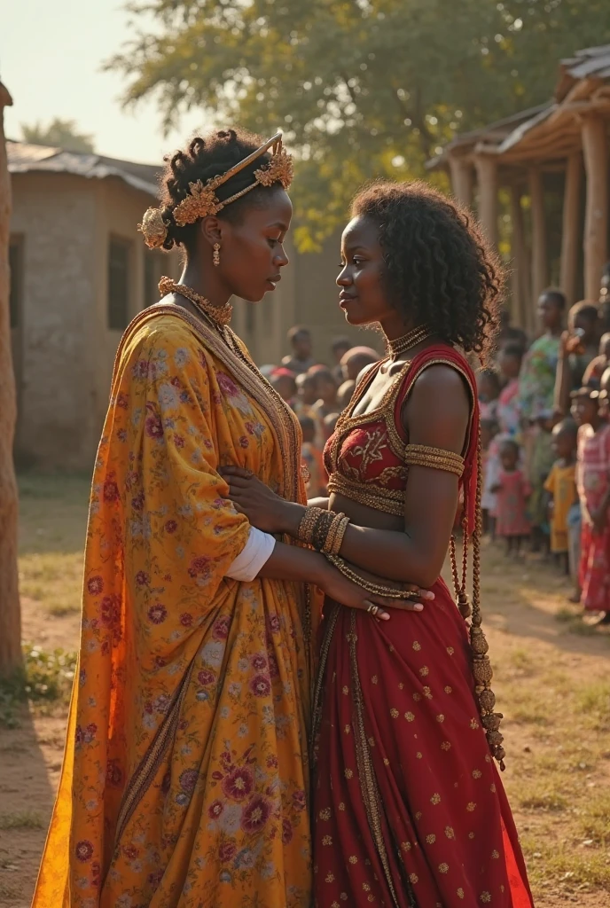 Queen Ranavalona III's Elder Sister , reine de Madagascar, blasian, and her pregnant niece in pallanquin worn