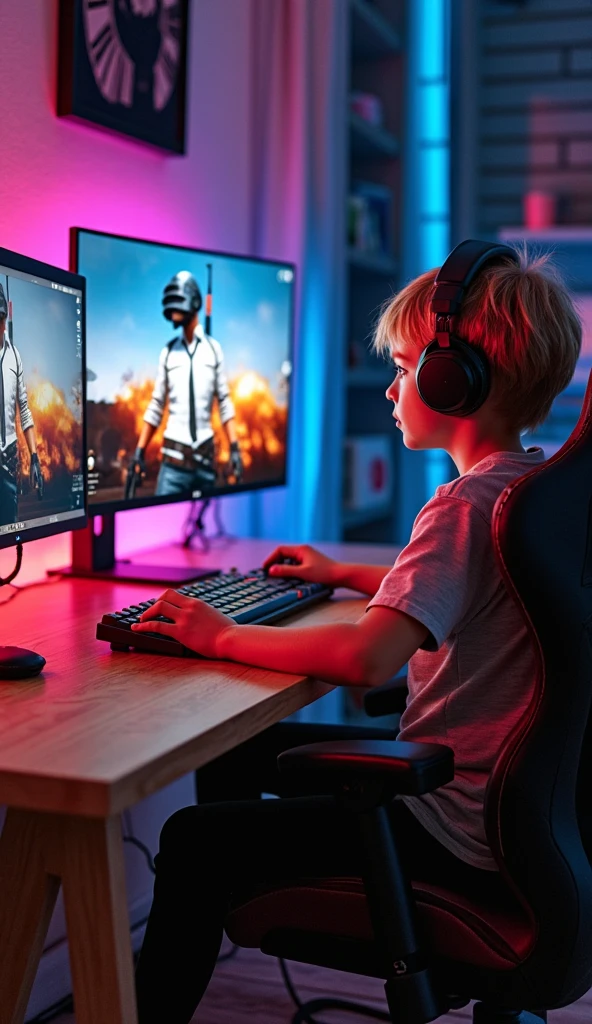 Boy playing pubg