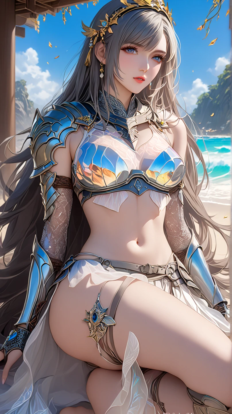 (Blue ocean,white waves,elf on surfboards,Blue sky,hair waving in the wind:1.8)
(Smooth skin:1.5),(shiny skin:1.5),(White skin:1.5),(Black brown hair,long hair:1.5),
(The most beautiful Japanese models:1.3)、(bangs,Idol-like and super cute face:1.4),(Raw photo, Highest quality,Ultra-high resolution,Realistic), (kawaii,smile:1.6),
(female elf warrior,Real people,real photo:1.3),
(4K real,Very detailed:1.3),(photo realistic:1.8),(Realistic photos:1.5),
small face,slender body,thin waist, (completely nude:1.8),(breasts exposed:1.5),(big breasts:1.4), (nipples exposed:1.2),(detailed nipples:1.2),(pussy exposed:1.5),(detailed pussy:1.5),(no panties:1.5),(bare thigh:1.0),(just play:0.1),(bare abdomen:1.3),
(big armor:1.7),(Complexly shaped armor:1.6), (shoulder armor:1.5),(shoulder pads:1.5),(shin armor:1.0),(gauntlets),(chain,leather belt:1.0), (Armor secured by a black leather belt:1.3), (Fantasy armour decorated in very fine relief:1.7),(bronze base armor with black fine pattern:1.7),
Pointed ears,(Very small and thin choker:1.5),
(Beautiful fingers, five fingers:1.3),