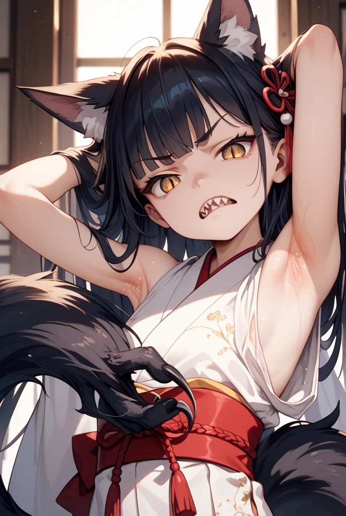 Shinomiya Kaguya, Shinomiyakaguya, Red eyes, small breasts, list brook, black fur, Red eyes, naked, saliva, drooling, sweat, suggestive pose, tattoo on the uterus, collar for cats 
