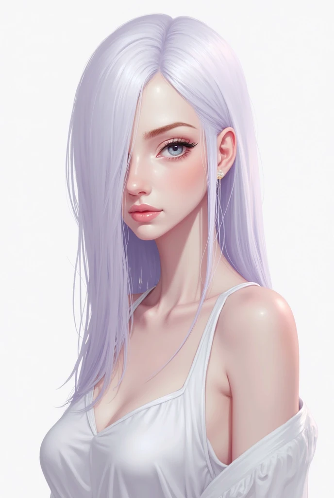 girl ((((long pastel purple hair)))) (((side part))) (((large breasts))), sexy, best quality, big ass, , anime, manga, (((masterpiece))), intricate detail, ((beautiful detailed purple eyes)), ((beautifully detailed face)), highly detailed background, (((perfect lighting))), (((full lips))) ((solo)) ((purple vixen eyes)), long eyelashes, soft lighting, perfect anatomy:1.4, (perfect hands), looking at the viewer, ((front lighting))