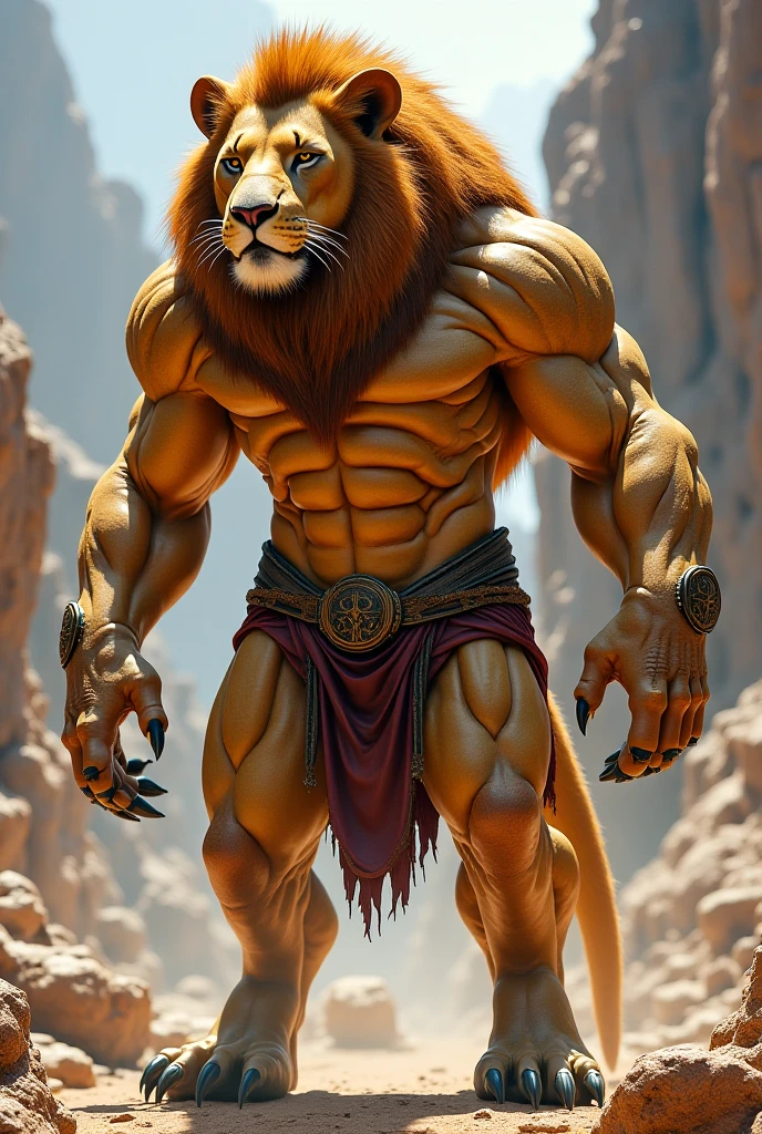 A (((Lion Figure))) bodybuilder ( Super Strength )), Masterpiece, Best Quality, Super Detailed, Ground, Gym Background, Shadow, Contrast, Clear Sky, Sim Style (Viewer: 1.2) (Skin Texture) (Film Grae: 1.3), Super High Resolution, Octane Rendering, 16K