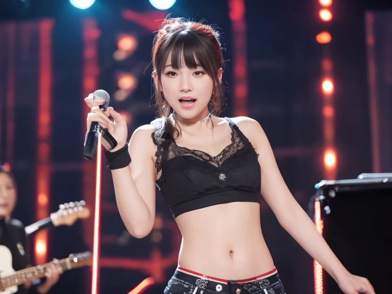 On Stage、topless、Wet、laughing、Beautiful armpits、topless、I have a guitar、Completely naked