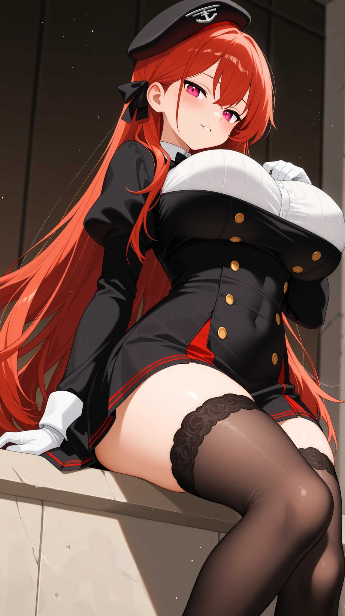 best qyality, perky tits, 8k, hdr, stocking suspenders, Anime girl with red hair and short skirt lying down, anime drawing inspired by Rei Kamoi, pixive, art process, high school DXD, Patreon content, DDLC, anime cover, seductive anime girl, Rias Gremory, going to devour you, furry art by first person, Sexy gesture poses pudica, flirty anime witch casting magic, Patreon