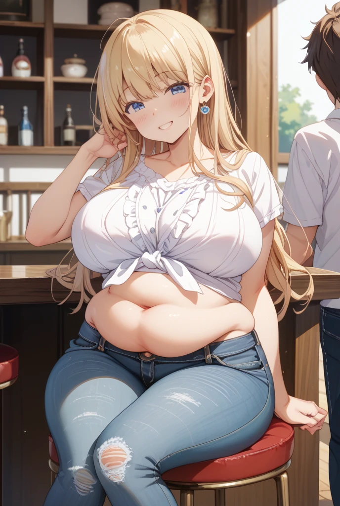 detailed illustration (side view),dynamic angle, ultra-detailed, illustration, clean line art, shading, anime, detailed eyes, detailed face, beautiful face, dramatic lighting, detailed illustration, dynamic angle, ultra-detailed, illustration, sensual face, gorgeous face, tired, annoyed look on face,
Mom bod, woman in her late 30’s, milf, open khaki bath robe, white reinforced bra, mom jeans, jeans unbuttoned, thick, plump, blue eyes, blonde hair, pear shaped body, big ass, massive sagging full , clothes tight, wide hips, beer belly, chubby, day drinking, background of a pool house interior, belly spilling out of unzipped pants