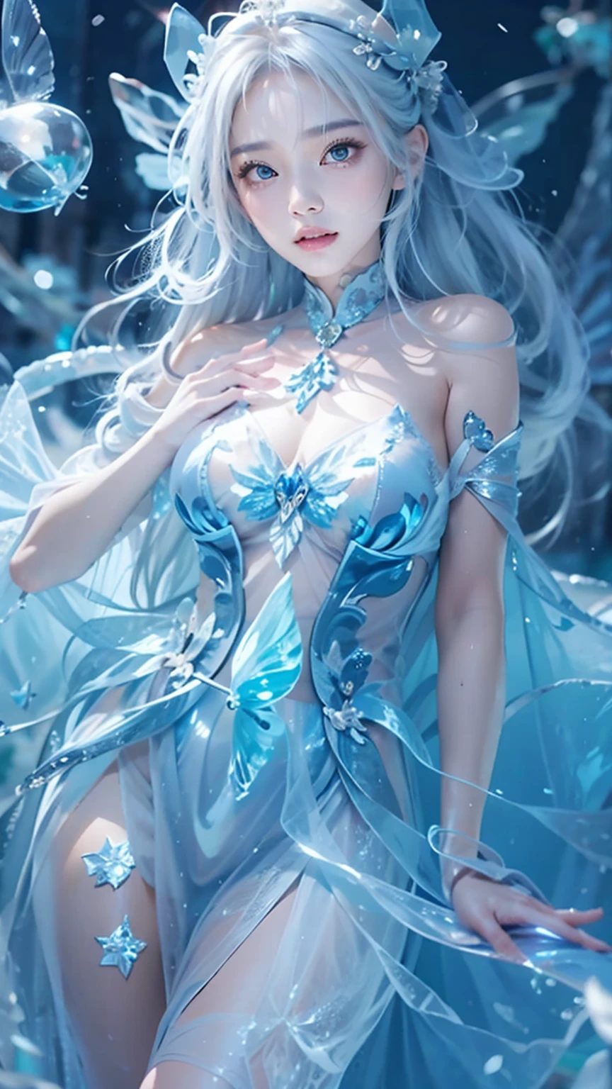 （（Realistic lighting，Top Quality，8k，masterpiece：1.3）），Clear focus：1.2，1 Giant breasts，Perfect beauty：1.4，Slim Abs：1.1，（（Long dark white hair，big：1.2）），（Torn Dress：1.3，White transparent full leg stockings：1.2，Transparent white mesh panties inside，at night：1.1），Delicate face，double eyelid，arrive，（whole body lying on the bed： 1.2），To the camera，Raise your legs，Legs open，high quality，masterpiece，超A high resolution，（Realistically：1.4），RAW Photos，One girl，dark，Dark shading，Cold Light，Spread your legs，arrive，White transparent panties、One Girl, alone, (((trapped in big crystal)))(trapped in crystal:1.7),((add eye details)), ((Add facial details)), crystal, star, Shine, beautiful night sky on background, moon, stars on background,diamond、たくさんのcrystalが付いた透けたドレス, fantasy sheer dress, A magical dress with a see-through chest, crystal製シースルードレス, Shine花の透明なドレスを着た女性, intricate fantasy sheer dress, Transparent rainbow colors, translucent intricate gown, Semi-transparent and elaborate costume design, Translucent dress, A surprisingly young and mysterious person, Bejeweled Opal Statue, Fantasy Transparent Costume, Made from dried flowers、Glasswork、Glass slipper decorated with gold and white flowers, 気まぐれIntricate details, intricate and elegant, beautiful detailed elegant, Fairytale Style, ultra Intricate details, elegant. Very detailed, Complex and beautiful, golden Intricate details, Cinderella, side view Intricate details, Complex gold elements, Intricate details, intricate and detailed, 非常にIntricate details、So magical and dreamy, Blue and white tones, Relaxing environment, Fantastic and dreamy theme, Dreamy aesthetics, Quiet and peaceful atmosphere、attractive, thin,Nipples are visible、Large-size Exy S100, seductive lingerie camisole、a close up of a woman's underwear with a good and panties, bright blue shiny slutty transparent lingerie, lingerie, lingeries beauty, thin underwear, laced lingerie, lingerie!!, good, wearing sexy lingerie, goodlette, captivating and mesmerizing, Harness and Garters, lingeries, Very sexy、（（Realistic lighting，Top Quality，8k，masterpiece：1.3）），Clear focus：1.2，1 Giant breasts，Perfect beauty：1.4，Slim Abs：1.1，（（Long dark white hair，big：1.2）），（Torn Dress：1.3，White transparent full leg stockings：1.2，Transparent white mesh panties inside，at night：1.1），Delicate face，double eyelid，arrive，（whole body lying on the bed： 1.2），To the camera，Raise your legs，Legs open，high quality，masterpiece，超A high resolution，（Realistically：1.4），RAW Photos，One girl，dark，Dark shading，Cold Light，Spread your legs，arrive，White transparent panties
